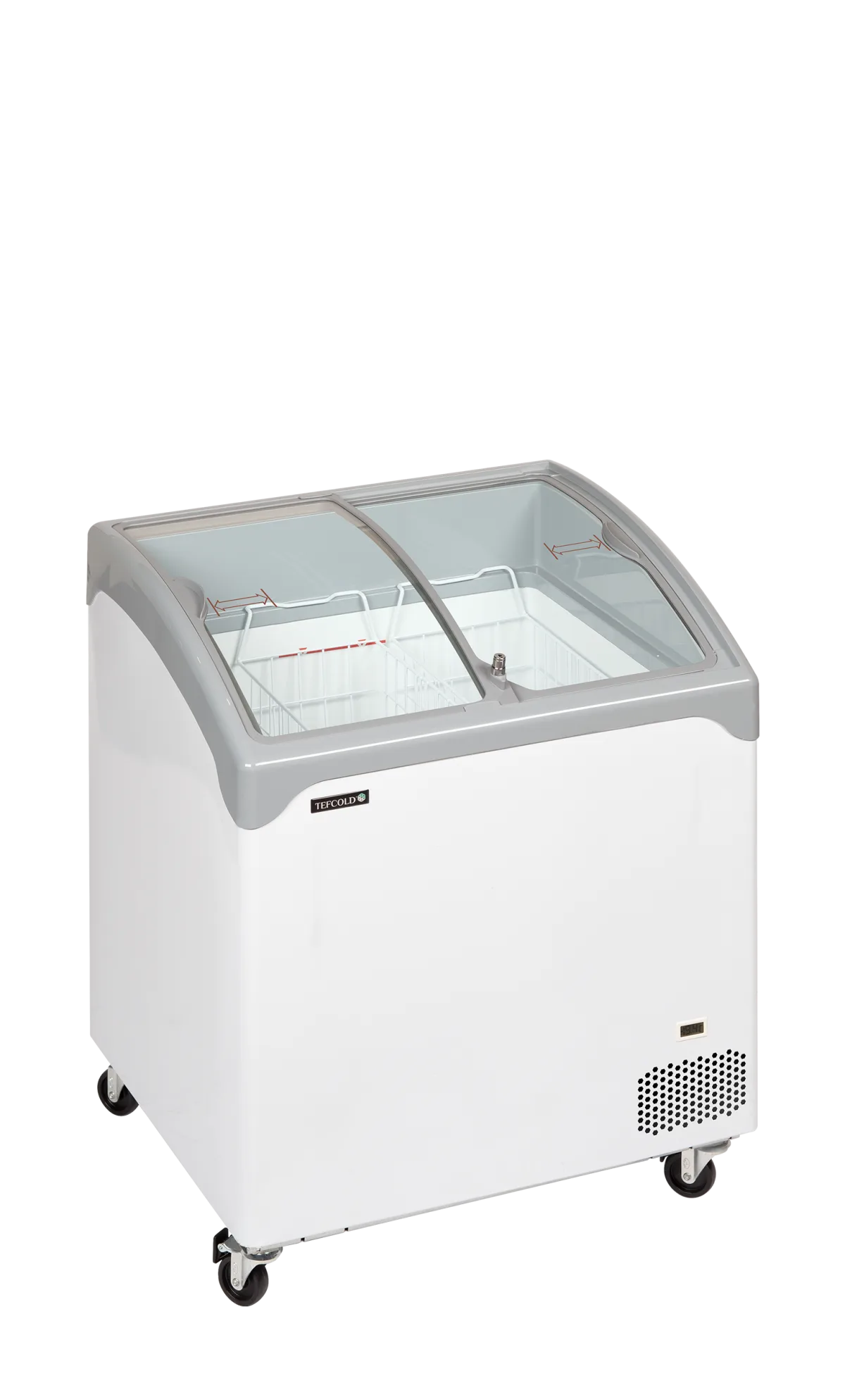NIC201SCEB Sliding Curved Glass Lid Chest Freezer