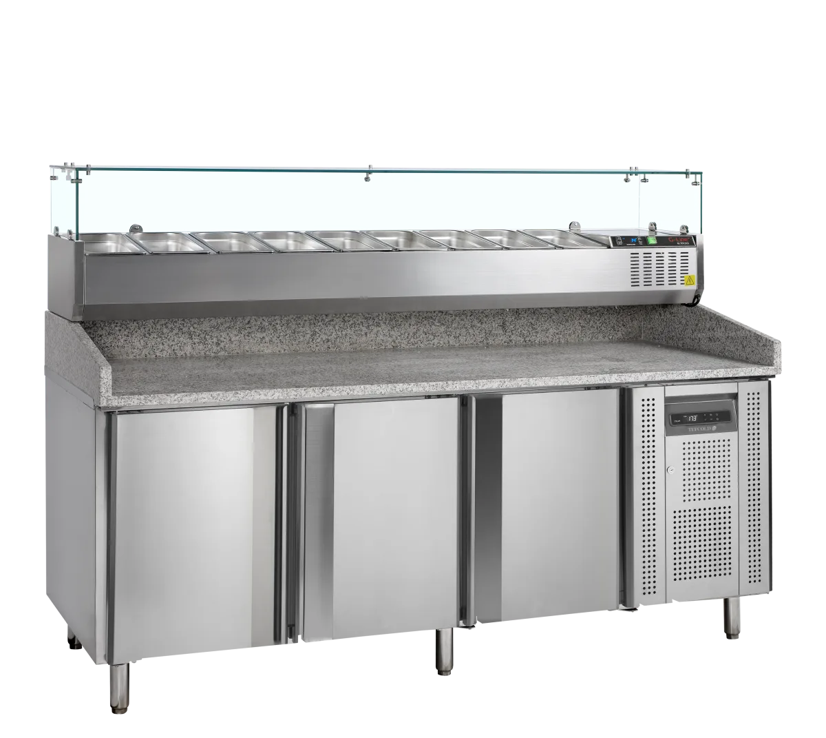 PT1300 + GVC38-200 Pizza Table with Topping unit