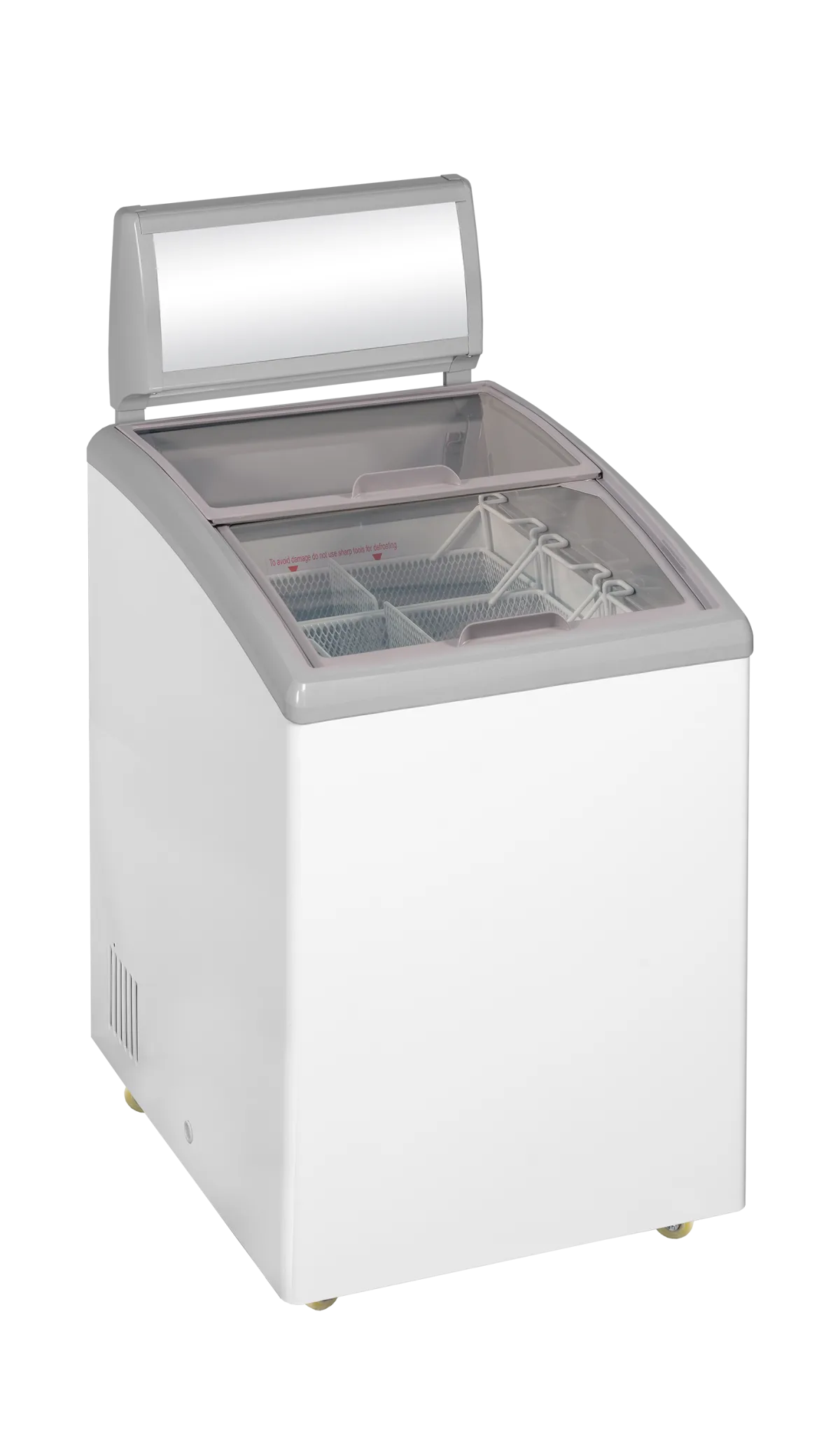 IDC152C-W1 Sliding Curved Glass Lid Chest Freezer