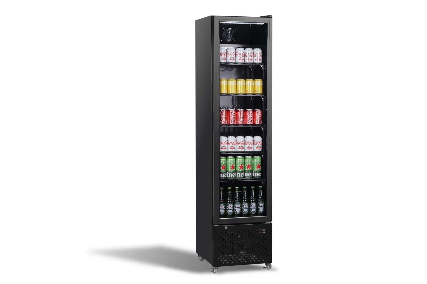 Glass Door Refrigerator Narrow Black NAP-250