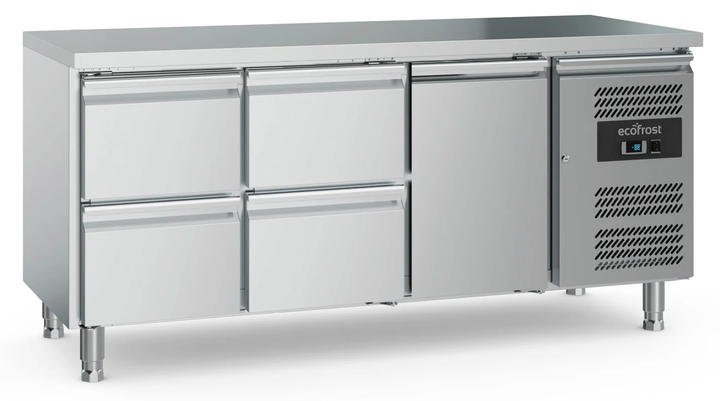 700 Refrigerated Counter 1 Door And 4 Drawers With Adjustable Feet