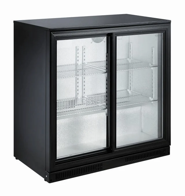 Backbar Cooler Black 2 Sliding Doors
