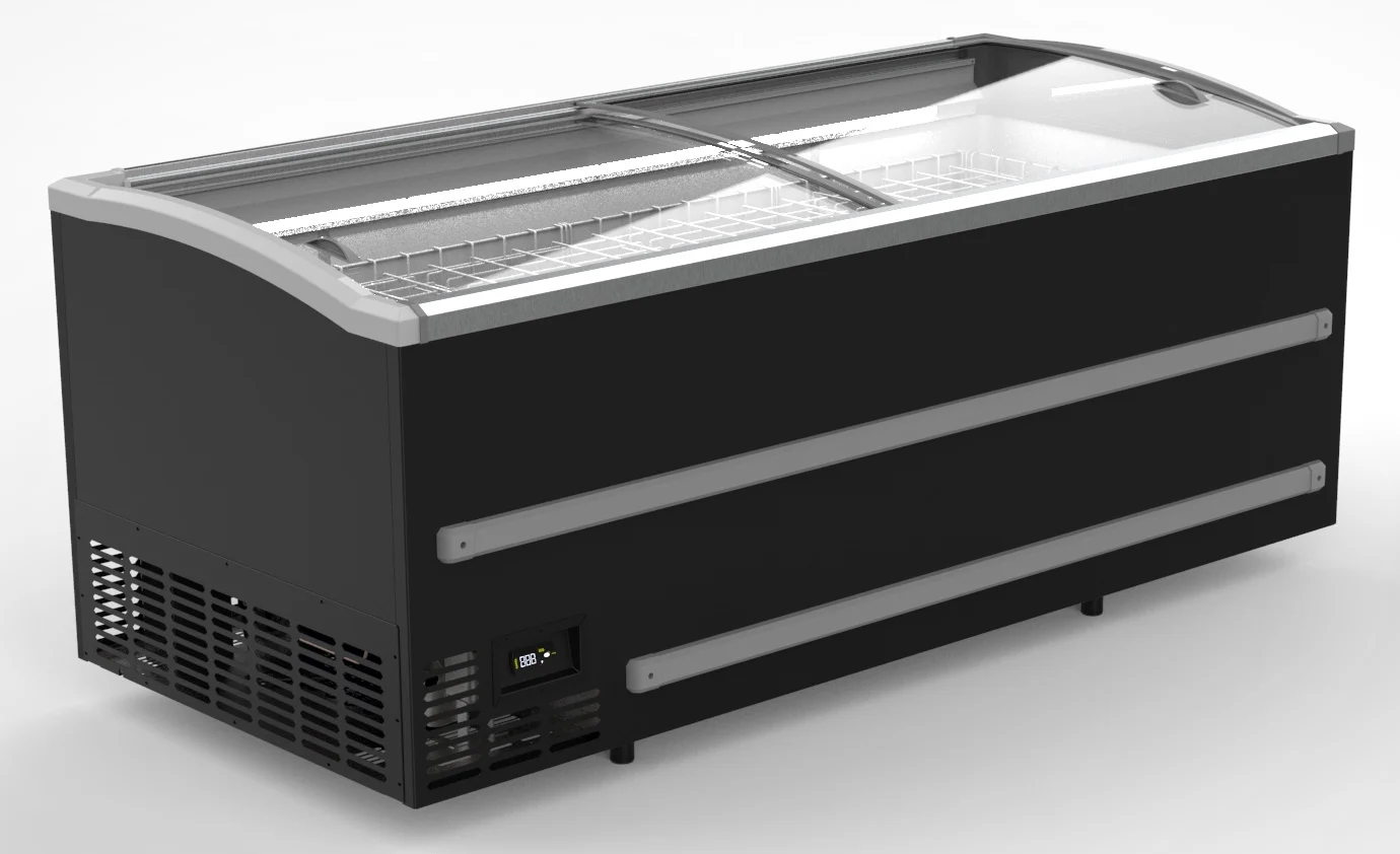 Supermarket Chest Freezer Black 2500 Manual Defrost *transport ON Request*
