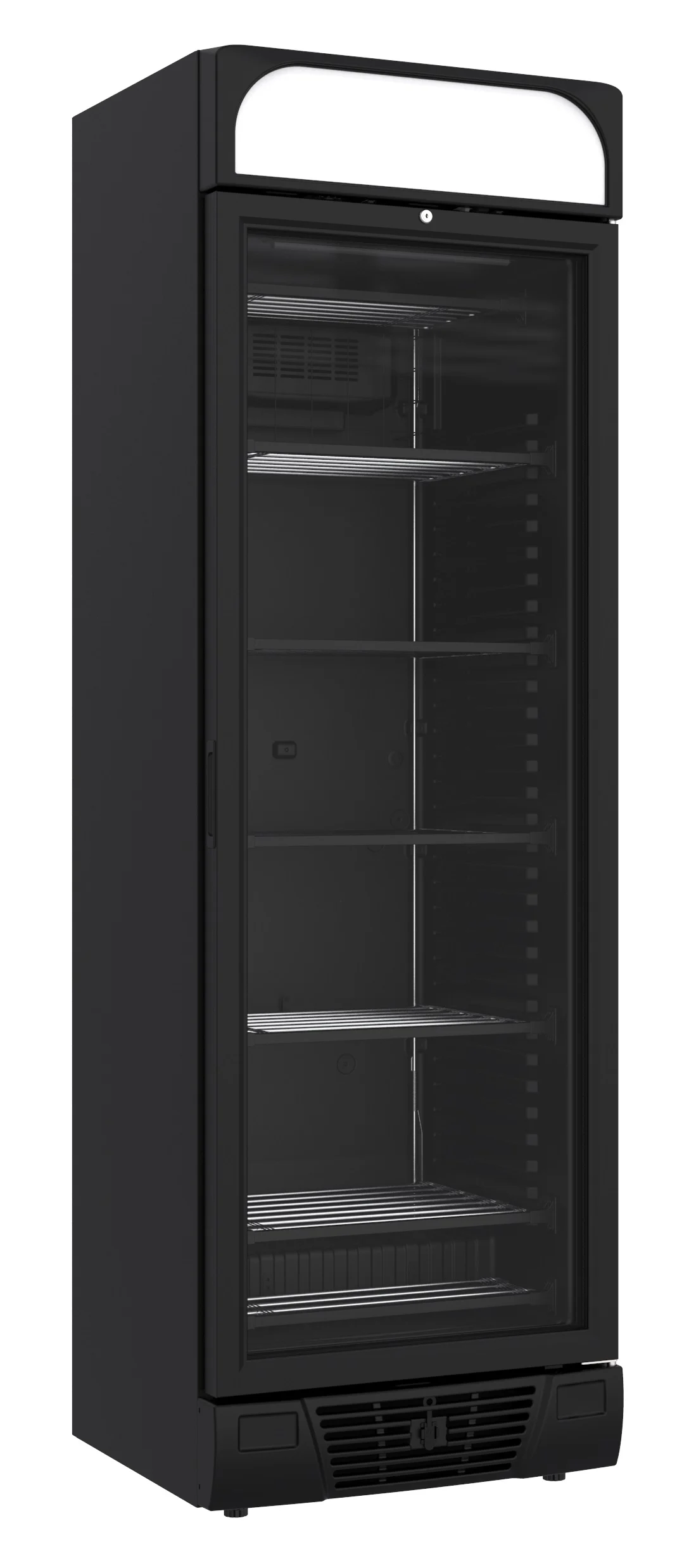 Freezer 1 Glass Door Black 382L